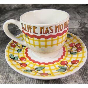 Vintage Mary Engelbreit "Life Has No Blessing Like A Good Friend" Cherry Pattern